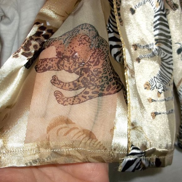 Scarf Animal Print Leopard Zebra Elephant Giraffe Brown Black White Safari S14 - Picture 5 of 7